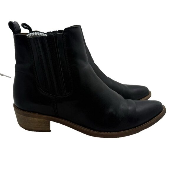 Madewell Spencer Chelsea Ankle Pull On Leather Women's Boots Black BOHO Sz 6.5 - Picture 1 of 10